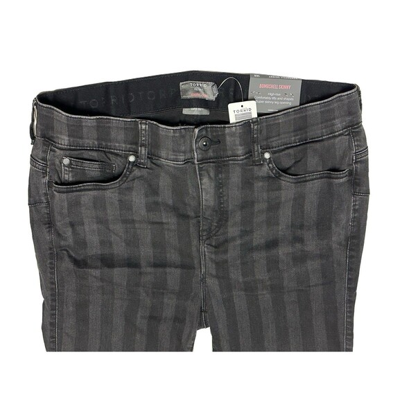 NEW Torrid Womens Size 16 Bombshell Black Stripe High Rise Stretch Skinny Jeans - Picture 5 of 9